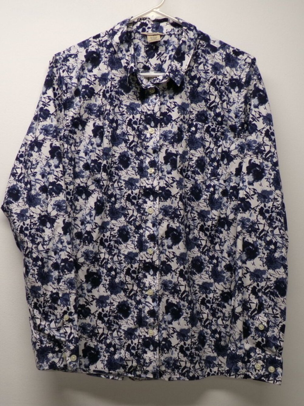 Duluth Trading Wrinklefighter Button Up No-Iron Shirt sz L Cotton Stretch 89811
